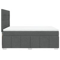Boxspring met matras stof donkergrijs 140x200 cm - thumbnail