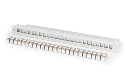 Digitus DIGITUS - Modulares Patch Panel, 24-Port, bestückt mit 24x DN-93615 Patchpaneel 483 mm (19) CAT 6A Grijs Ingericht