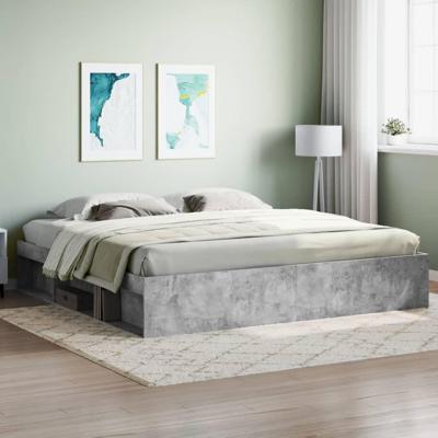 Bedframe betongrijs 200x200 cm