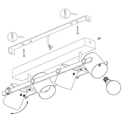 Eglo 4-lichts plafondlampHornwood - 43558