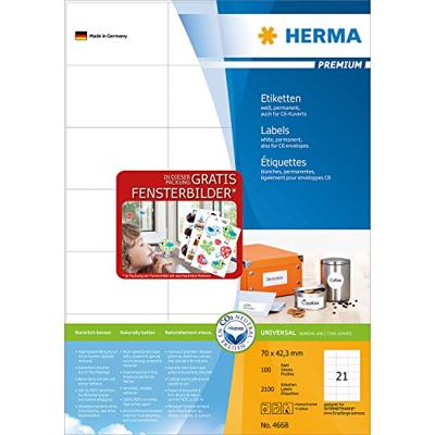 Etiket herma 4668 70x42.3mm premium wit 2100st