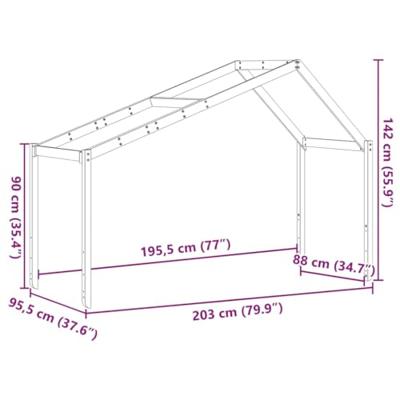 Kinderbedhuisje 203x95,5x142 cm massief grenenhout wit
