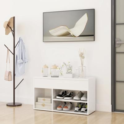 VidaXL Schoenenbank 80x30x45 cm bewerkt hout hoogglans wit