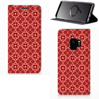 Samsung Galaxy S9 | Hoesje met Magneet | Batik Rood - thumbnail