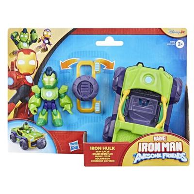 Iron Hulk-figuur en gepantserd Bolide-voertuig, Marvel Iron Man en zijn geweldige vrienden, vanaf 3 jaar - thumbnail