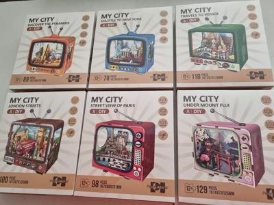 Modelbouw My City Complete Set van 6 sets Houten Puzzel Creatief & Educatief Modelbouw My City Complete Set van 6 sets Houten Puzzel Creatief & Educatief