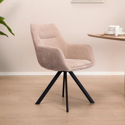 By-Boo Draaibare Eetkamerstoel 'Bliss' Met armleuning, kleur Taupe