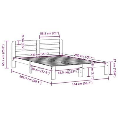 Bedframe zonder matras massief grenenhout 140x200 cm Bedframe zonder matras massief grenenhout 140x200 cm