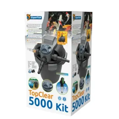 Superfish Topclear Kit 5000 - 3-staps Vijverfilter met UV-C & ECO Pomp voor 5000L