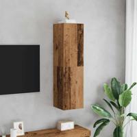 Tv-meubel 30,5x30x110 cm bewerkt hout oud houtkleurig - thumbnail