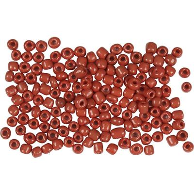 Creativ Company Rocailles, d 3 mm, afm 8/0, gatgrootte 0,6-1,0 mm, donkerrood, 25 gr/ 1 doos