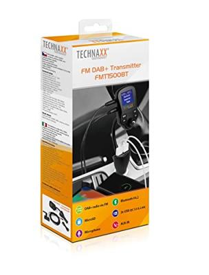 Technaxx FM DAB+ zender FMT1500BT - handsfree, Bluetooth V4.2, 2x USB, microfoon, oproepen, microSD, DAB+ radio via FM, AUX-IN, groot display, muziek