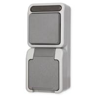 Merten 4075000 AquaStar Compleet Schakel-/stopcontact combinatie spatwaterdicht Lichtgrijs 1 stuks 1 stuk(s) - thumbnail