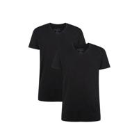 2-pak heren T-shirts V-hals - Velo - Bamboe heren ondershirts korte mouwen - Donkerblauw - Groen - Wit - Zwart - S - S - S - S - S - S - S - S - thumbnail
