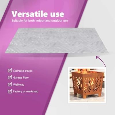 VidaXL Trap tread vierkant 2 pcs zilver 40 x 40 cm aluminium