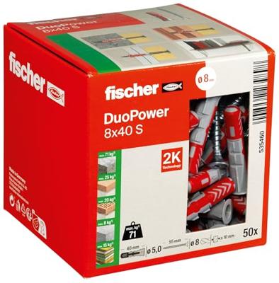 Fischer 535460 DUOPOWER 8x40 S LD 2-componenten plug 40 mm 8 mm 50 stuk(s)