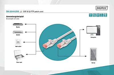 Digitus DK-1644-250 RJ45 Netwerkkabel, patchkabel CAT 6 S/FTP 25.00 m Grijs Halogeenvrij, Verdraaide paren, Snagless, Vlambestendig 1 stuk(s)