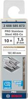 Bosch Accessoires Metaalboren HSS-Co, Standard 1,5 x 18 x 40 mm 10st - 2608585873 - thumbnail