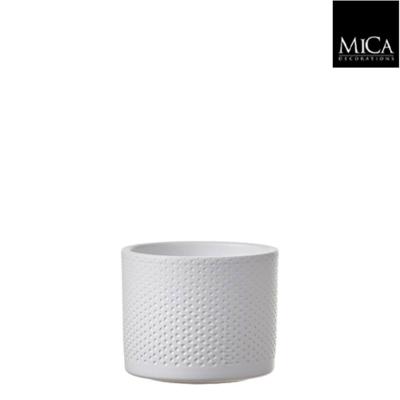 18 stuks! Era pot rond wit h10xd12 cm Mica Decorations (e) - Mica decorations e