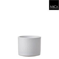 18 stuks! Era pot rond wit h10xd12 cm Mica Decorations (e) - Mica decorations e - thumbnail