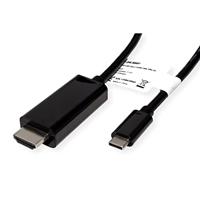 Roline 11.04.5842 USB-C-displaykabel USB-C / HDMI Adapterkabel USB-C stekker, HDMI-A-stekker 2.00 m Zwart - thumbnail