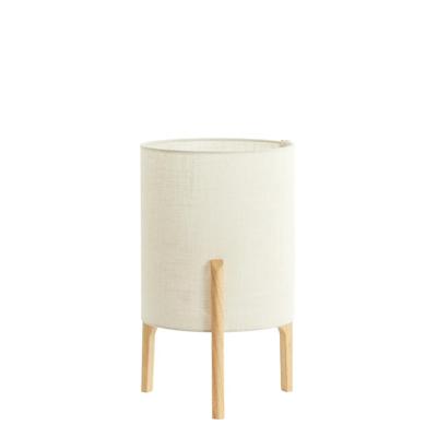 Light & Living SchemerlampLitto Ø 28cm - houtlook met naturel linnen - 1894488