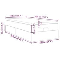 Ottoman bed met matras 100x200cm kunstleer cappuccinokleurig - thumbnail