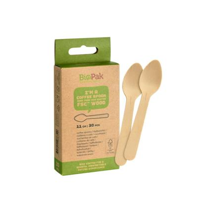 Koffielepels hout 30 Stuks