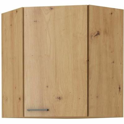 Hoge hoekkast - MODENA - 89 x 89 cm - Ambachtelijk eiken en mat zwart - CUISINIER Hoge hoekkast - MODENA - 89 x 89 cm - Ambachtelijk eiken en mat zwart - CUISINIER