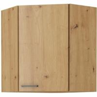 Hoge hoekkast - MODENA - 89 x 89 cm - Ambachtelijk eiken en mat zwart - CUISINIER - thumbnail