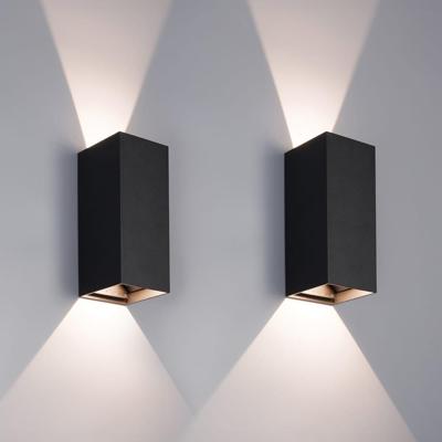 Set van 2 Miles S LED wandlamp dimbaar - up en down light buiten - 3000K warm wit- 10 Watt 760 lumen- IP65 waterdicht - Zwart - buitenverlichting