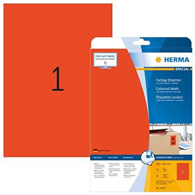 HERMA 4422 printeretiket Rood Zelfklevend printerlabel HERMA 4422 printeretiket Rood Zelfklevend printerlabel