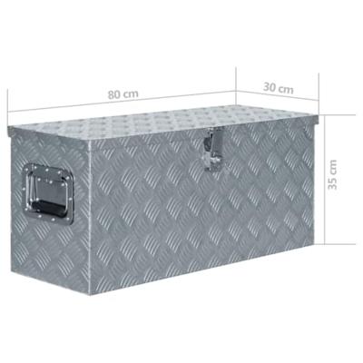VidaXL Aluminium kist 80x30x35 cm zilverkleurig