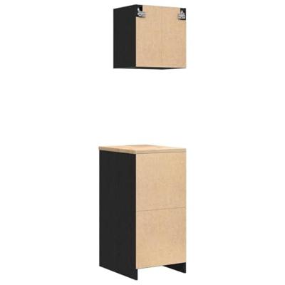 VidaXL Garagekasten 2 st spaanplaat zwart