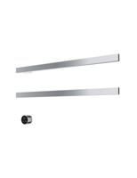Hotbath &MORE set van 2 rails RAS80 SQUARE 80 cm met separate schakelaar en inbouw element Chroom (RAS80-2CR) - thumbnail