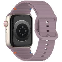 By Qubix - Wave sportband - Zacht paars - Compatible met Apple Watch 44mm / 45mm / 46mm / 49mm - Compatible Apple watch bandjes - thumbnail