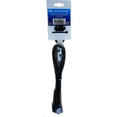 Nova Euro Verlengsnoer - Verlengkabel met Haakse Stekker en Schakelaar - 3 meter - 2 x 0.75 mm² - Zwart Nova Euro Verlengsnoer - Verlengkabel met Haakse Stekker en Schakelaar - 3 meter - 2 x 0.75 mm² - Zwart