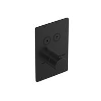 Douchethermostaat Hotbath Cobber Inbouw 2 Pushbuttons Vierkant Geborsteld Zwart PVD (excl. inbouwdeel) - thumbnail