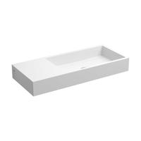 Fontein Clou Mini Wash Me Links 45x19x6cm Mirenaal Marmer Glans Wit (Met Voorbewerkt Kraangat) - thumbnail