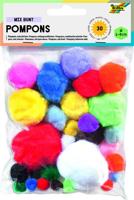 Pompon folia 30st diverse kleuren en afmetingen - thumbnail