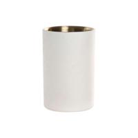 Wijnfleskoeler Home ESPRIT Wit Gouden Roestvrij staal Aluminium 12 x 12 x 18 cm - thumbnail