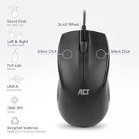 ACT wired full-size optical mouse 1000 dpi, silent click - thumbnail