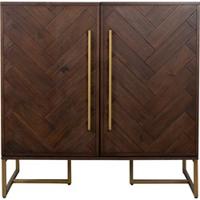 Dutchbone Wijnkast 'Class' Antique Brass, 100 x 100cm, kleur Bruin - thumbnail