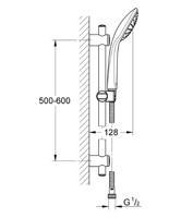 GROHE Vitalio Joy 110 Mono Glijstangset - 60cm - ronde handdouche - 1 straalsoort - gladde doucheslang - chroom/zwart 27322000 - thumbnail
