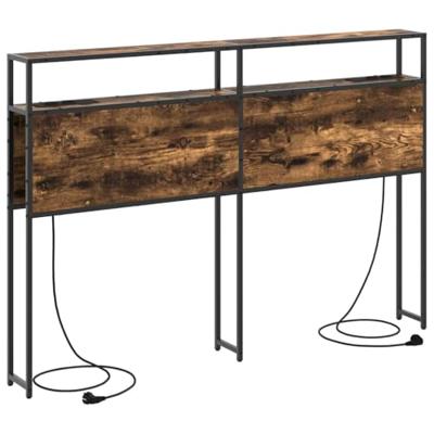 Opberghoofdbord met plank Gerookt eiken 120 cm Bewerkt hout