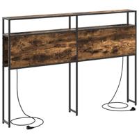 Opberghoofdbord met plank Gerookt eiken 120 cm Bewerkt hout - thumbnail