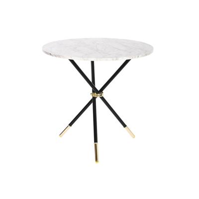 Bijzettafel DKD Home Decor Wit Zwart Gouden Metaal Hout MDF 80 x 80 x 76 cm Bijzettafel DKD Home Decor Wit Zwart Gouden Metaal Hout MDF 80 x 80 x 76 cm