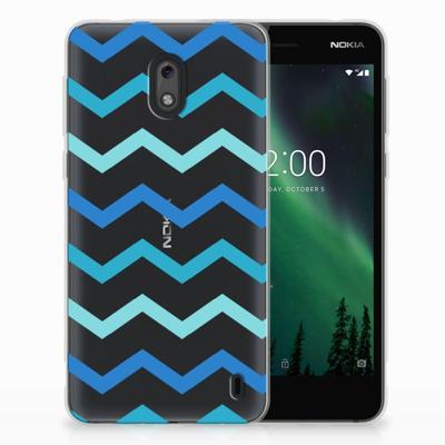 Nokia 2 | TPU bumper | Zigzag Blauw