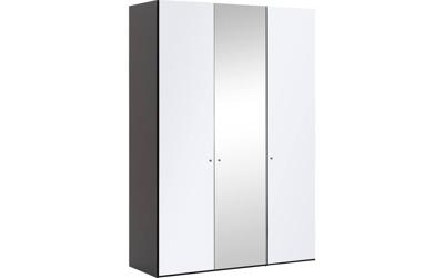 Goossens Kledingkast Easy Storage Ddk, Kledingkast 153 cm breed, 220 cm hoog, 2x glas draaideur en 1x spiegel draaideur midden