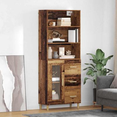 Highboard Oud hout 69,5 x 34 x 180 cm Bewerkt hout